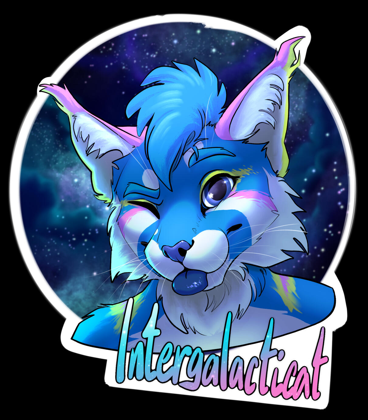 Toony, unique shape, 2nd half of previous 2 character badge