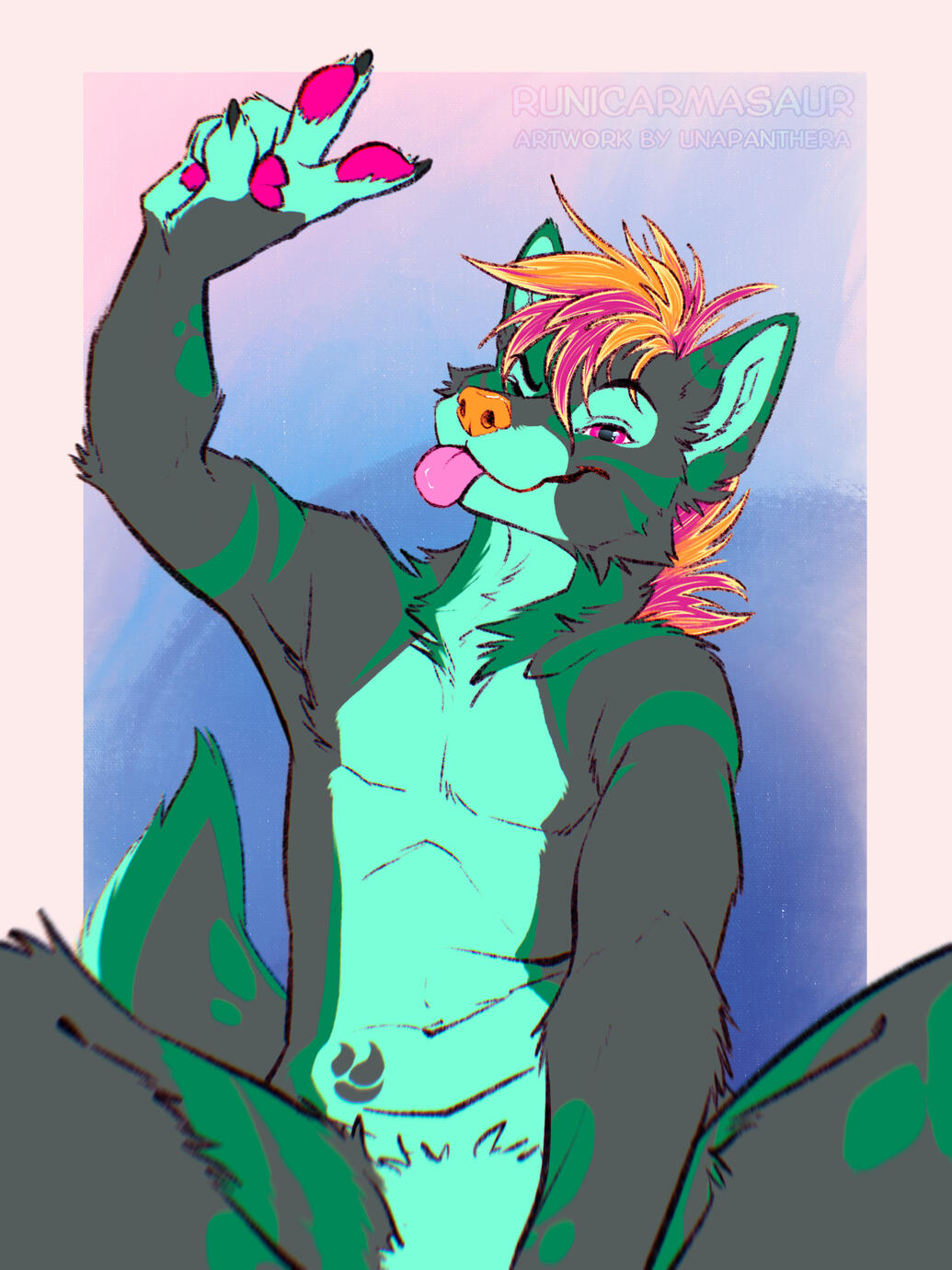 Half body, flat colours