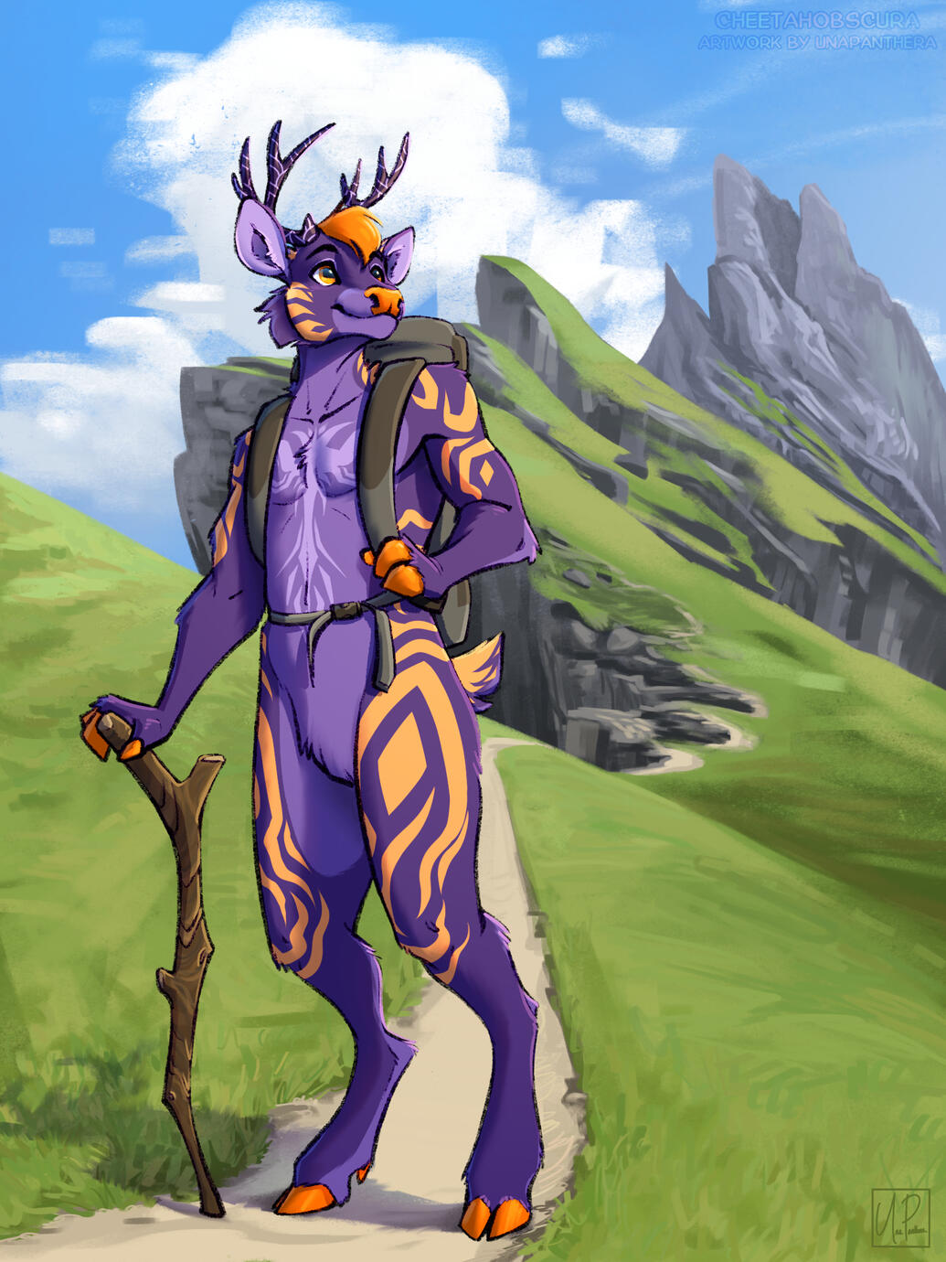 Full body, fully shaded colours and background